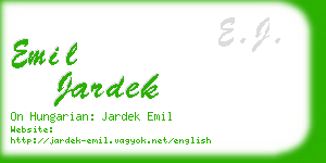 emil jardek business card